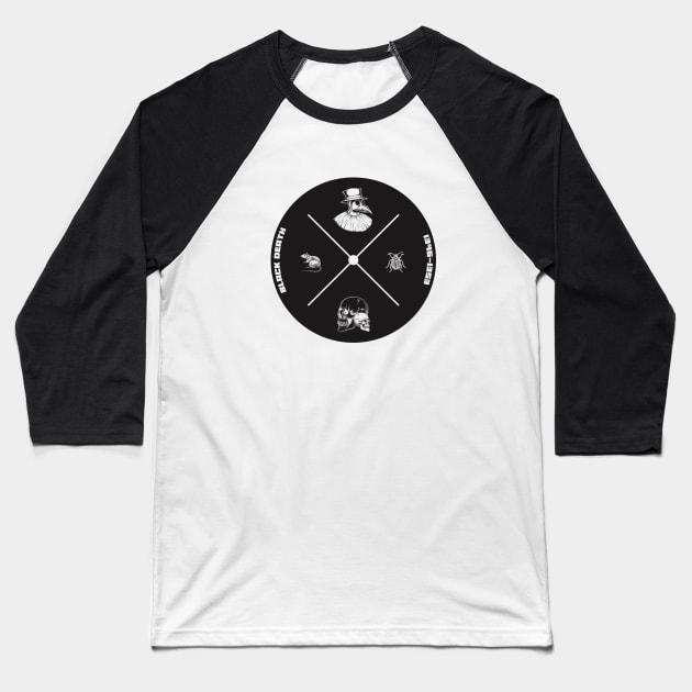 Black Death Baseball T-Shirt by Insomnia_Project